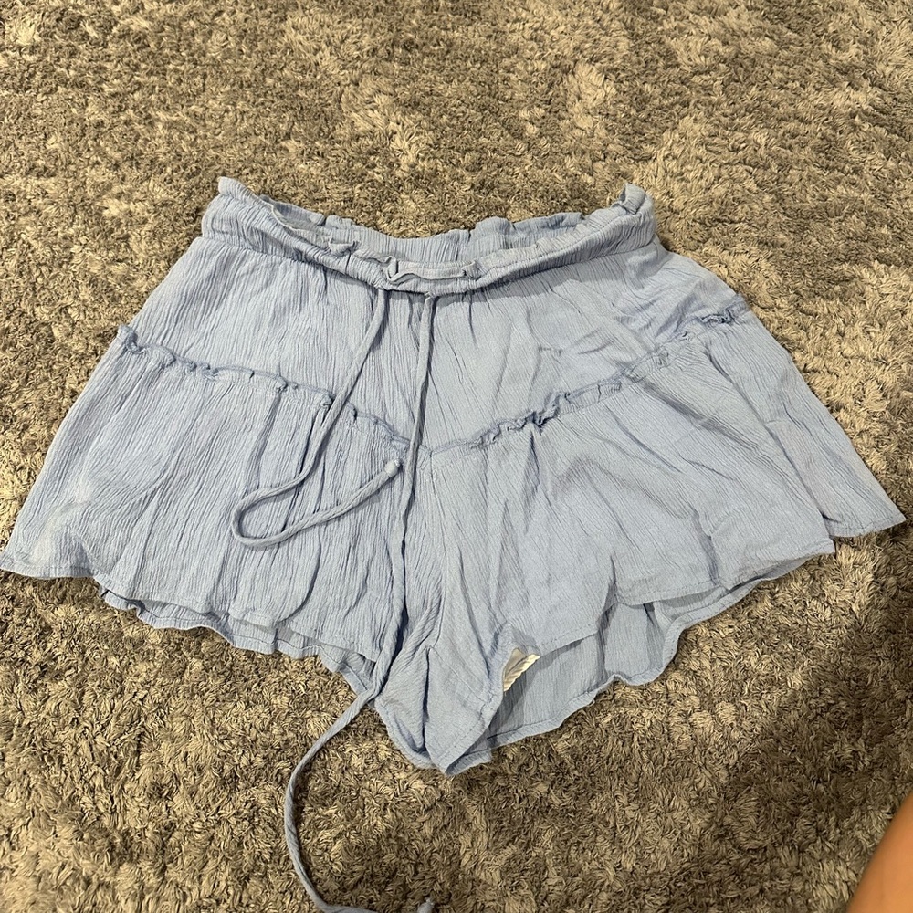 Gab and Kate closely ruffle shorts